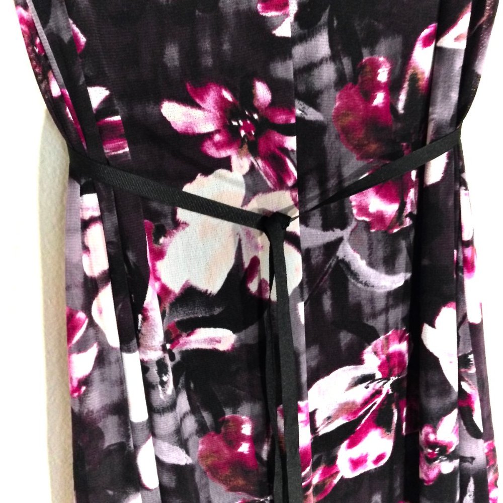 VERA WANG-Sheer Floral Layered Hi-Lo Dress - Picture 9 of 12
